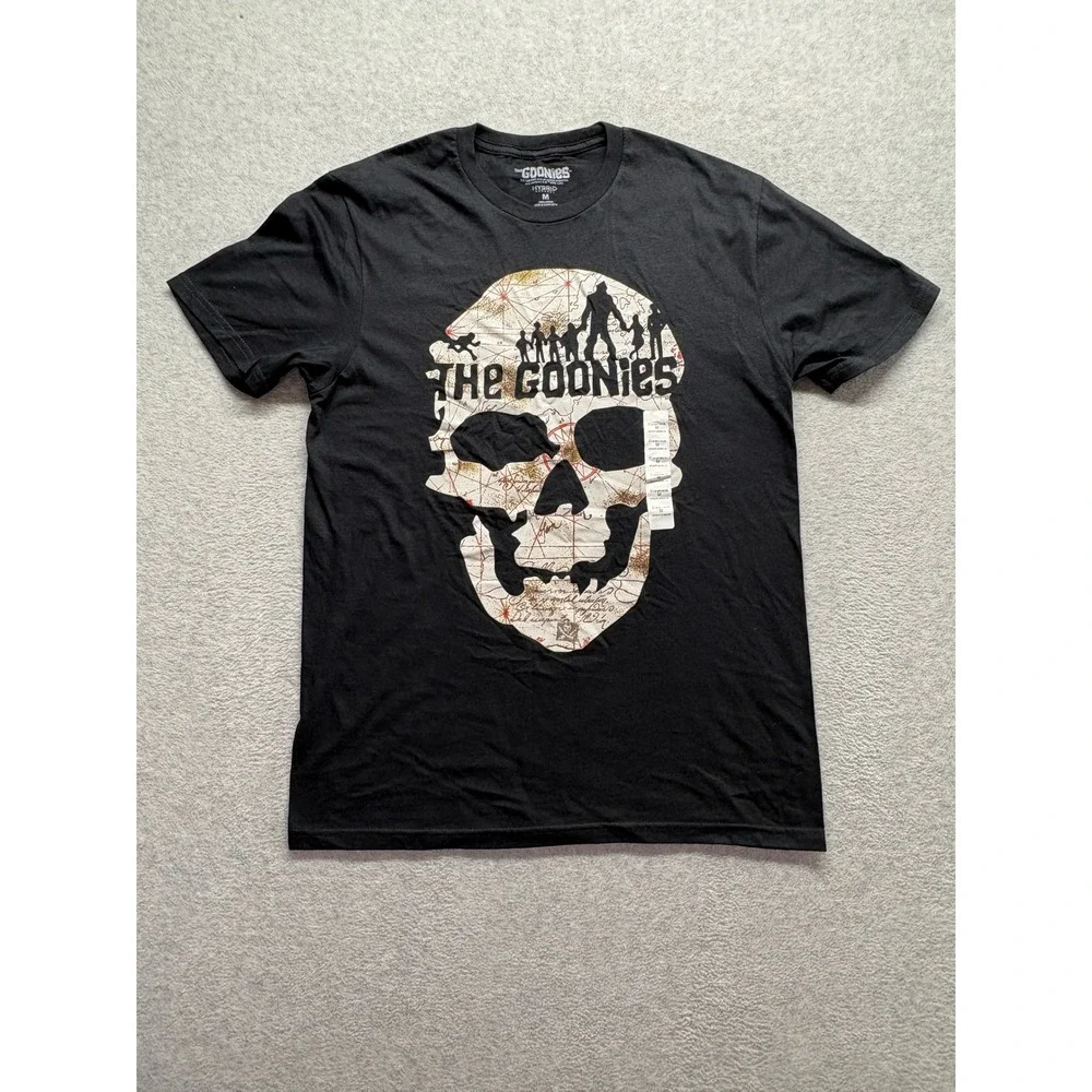 The Goonies Hybrid Apparel Skull Treasure Map Graphic T-Shirt Black Mens Medium